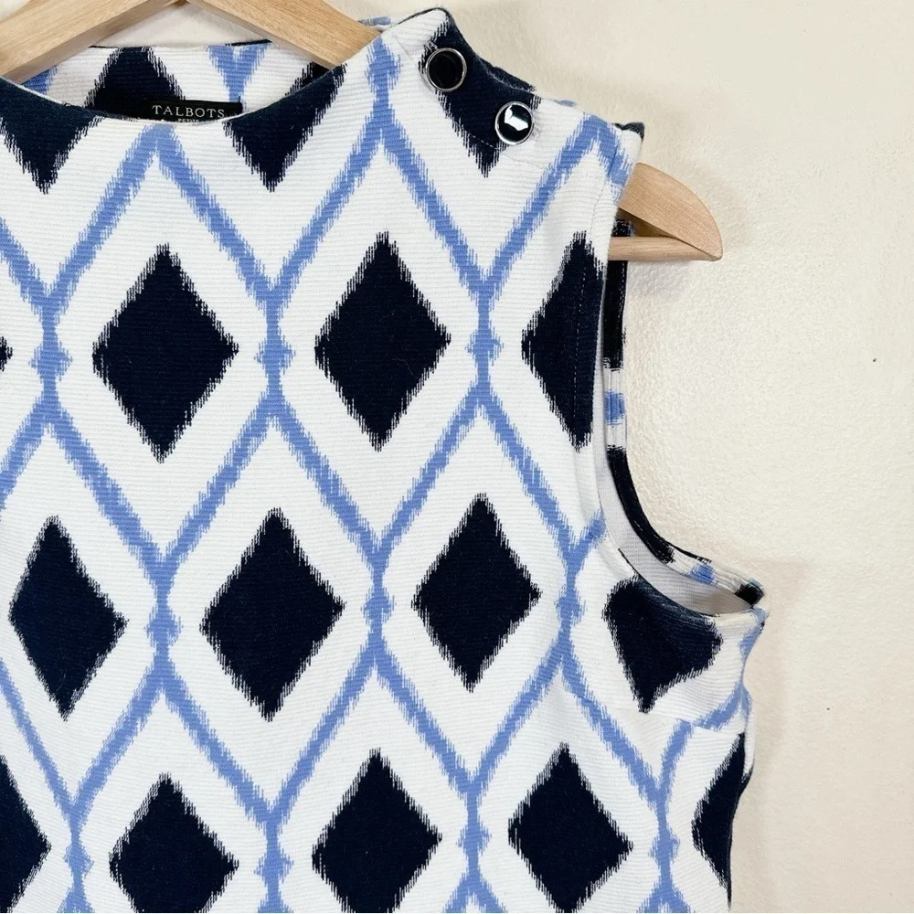 Talbots High Neck Button Shoulder Shell Diamond P… - image 8